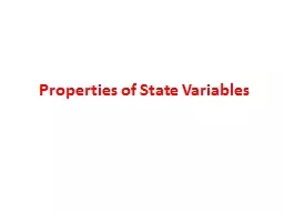 Properties of State Variables