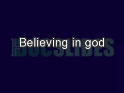 Believing in god