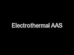 Electrothermal AAS