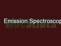 4.  Emission Spectroscopy