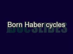 Born Haber cycles
