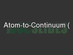 Atom-to-Continuum (