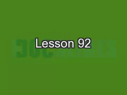 Lesson 92