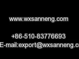 www.wxsanneng.com     +86-510-83776693     E-mail:export@wxsanneng.com