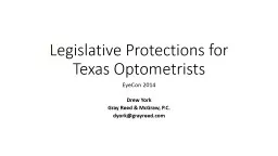 Legislative Protections for Texas Optometrists