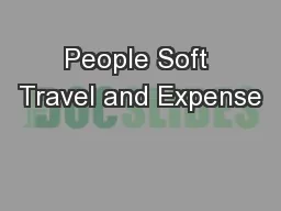 People Soft Travel and Expense
