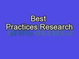 Best Practices Research