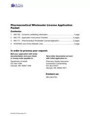 DOH 690-169 December 2011Pharmaceutical Wholesaler License Application