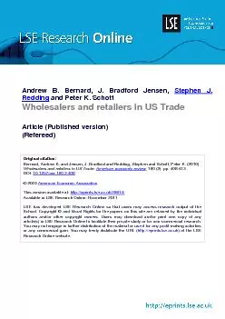 Andrew B. Bernard, J. Bradford Jensen, Stephen J.