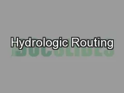 Hydrologic Routing