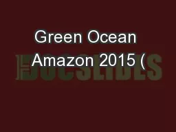 Green Ocean Amazon 2015 (