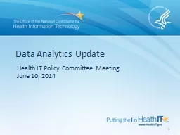 Health IT Policy Committee Meeting