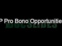 IP Pro Bono Opportunities