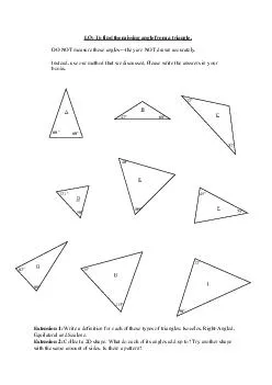 LO To find the missing angle from a triangle