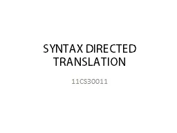SYNTAX DIRECTED TRANSLATION
