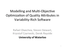 Modelling and Multi-Objective Optimization of Quality Attri