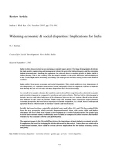 Widening economic & social disparities: Implications for IndiaIndia is