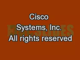 Cisco Systems, Inc. All rights reserved