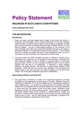 POLICY NOTE SERIES   SCOTTISH NATURAL HERITAGE