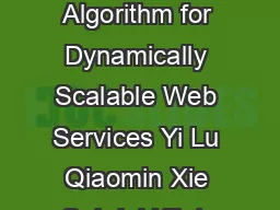 JoinIdleQueue A Novel Load Balancing Algorithm for Dynamically Scalable Web Services Yi