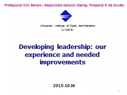 Developing leadership: our experience and needed improvemen