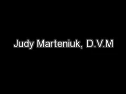 Judy Marteniuk, D.V.M