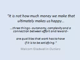 “It is not how much money we make that ultimately makes u