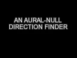 AN AURAL-NULL DIRECTION FINDER
