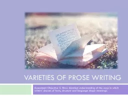 Varieties of Prose Writing