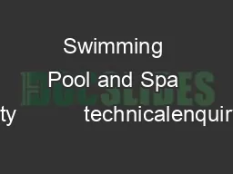 Swimming Pool and Spa Safety           technicalenquiryvba