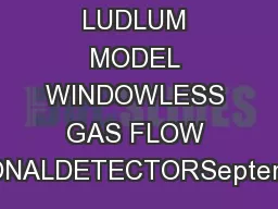 LUDLUM MODEL WINDOWLESS GAS FLOW PROPORTIONALDETECTORSeptemberSerial N