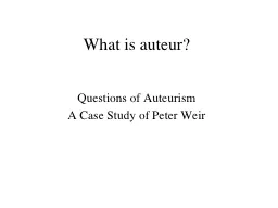 What is auteur?