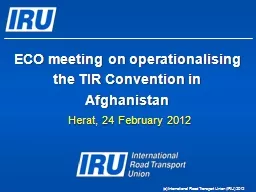 (c) International Road Transport Union (IRU) 2012