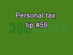 Personal tax tip #59