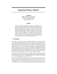 RegularizedWinnowMethodsTongZhangMathematicalSciencesDepartmentIBMT.J.