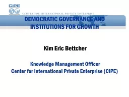 DEMOCRATIC GOVERNANCE AND INSTITUTIONS FOR GROWTH