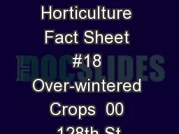 Community Horticulture Fact Sheet #18 Over-wintered Crops  00 128th St