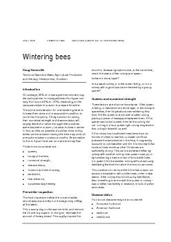 PRIL 2010 PRIMEFACT 998  (REPLACES AGNOTE DAI-121 WINTERING BEES) 
...