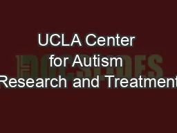 UCLA Center for Autism Research and Treatment