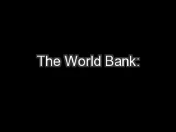 The World Bank: