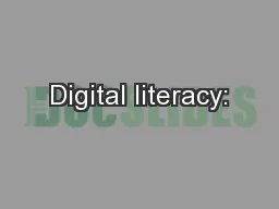 Digital literacy: