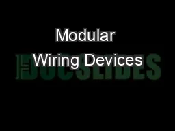 Modular Wiring Devices