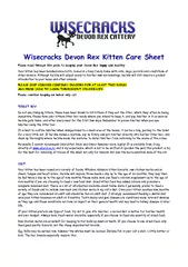 Wisecracks Devon Rex Kitten Care Sheet
