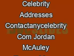 The Celebrity Black Book  Over  Celebrity Addresses Contactanycelebrity Com Jordan McAuley