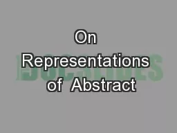 On Representations  of  Abstract