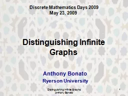Distinguishing Infinite Graphs   Anthony Bonato