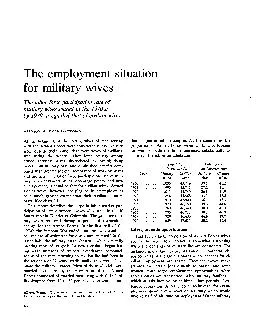 The employment situation for military wives The labor force participat