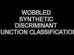 WOBBLED SYNTHETIC DISCRIMINANT FUNCTION CLASSIFICATION