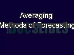 Averaging Methods of Forecasting