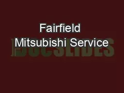 Fairfield Mitsubishi Service